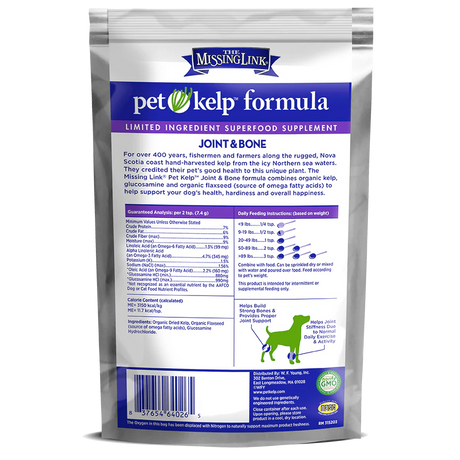 The Missing Link Pet Kelp Joint & Bone Limited Ingredient Superfood Supplement For Dogs - 8oz.