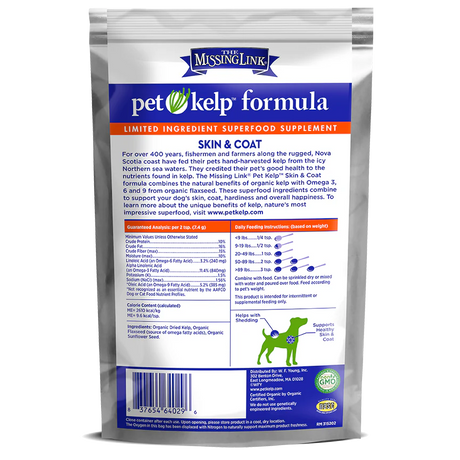 The Missing Link Pet Kelp Skin & Coat Limited Ingredient Superfood Supplement for Dogs - 8oz.