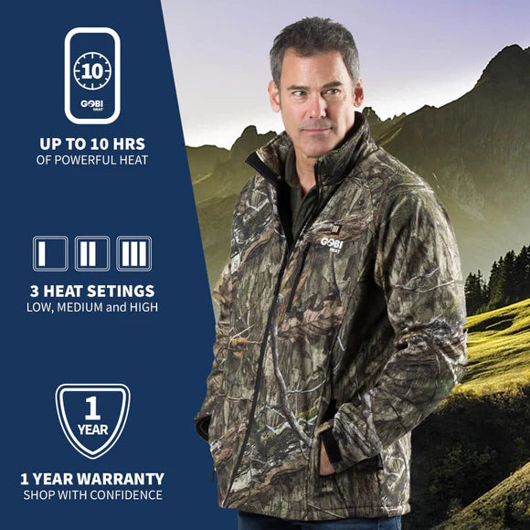 Gobi Heat Men's Sahara Heated Hunting Jacket - Mossy Oak Camo