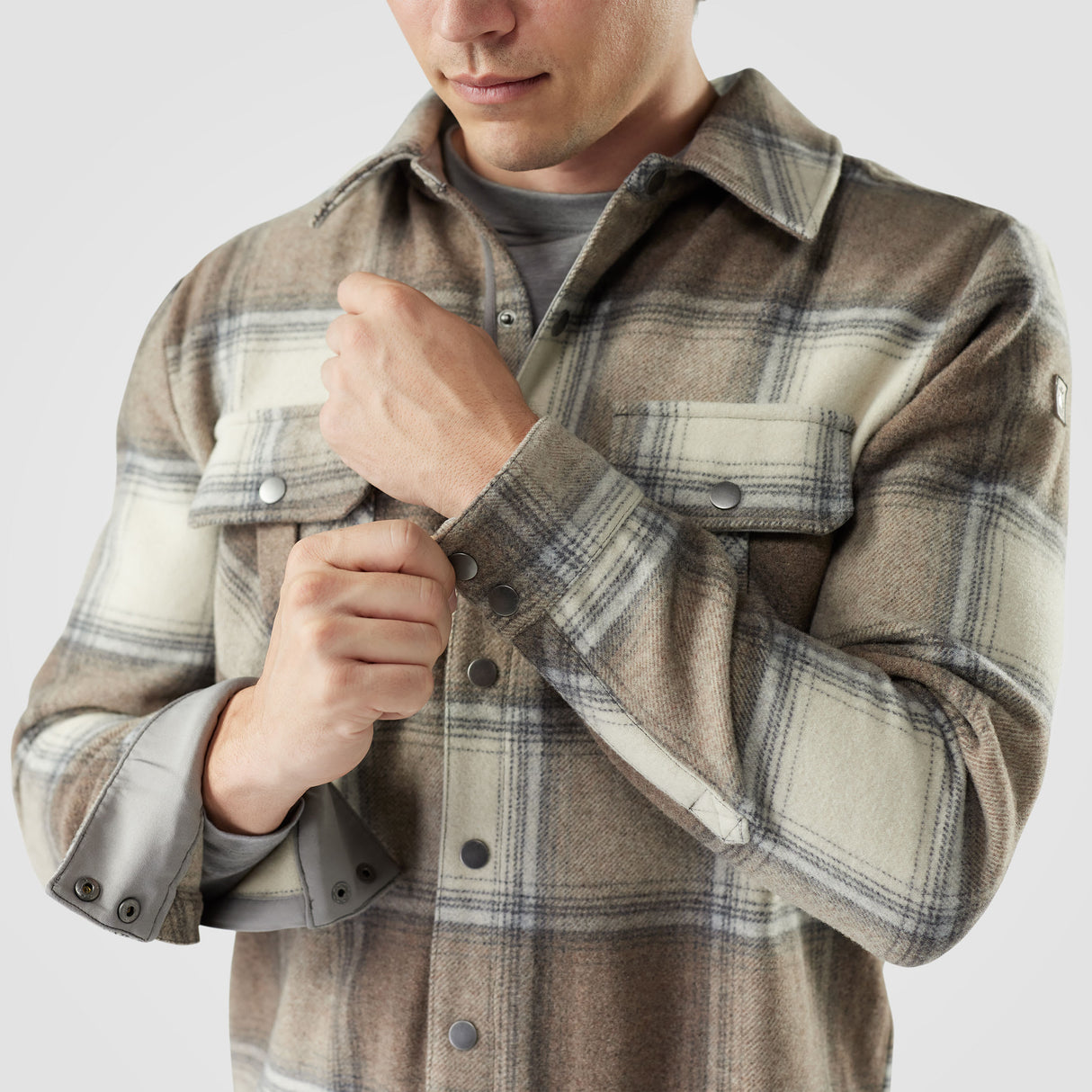 Smartwool Mens Anchor Line Shirt Jacket Almond plaid