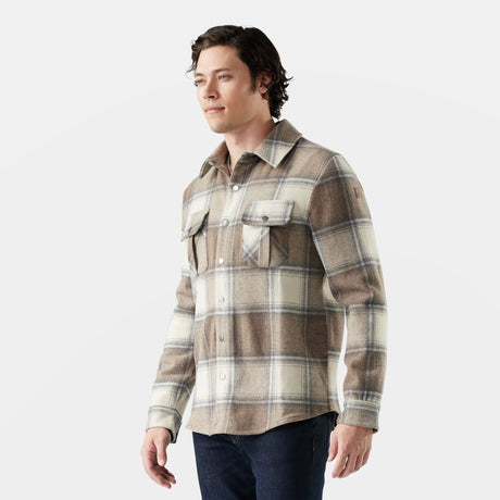 Smartwool Mens Anchor Line Shirt Jacket Almond plaid