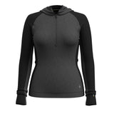 Smartwool Womens Classic Thermal Merino Base Layer 1/2 Zip Hoodie Black charcoal hthr