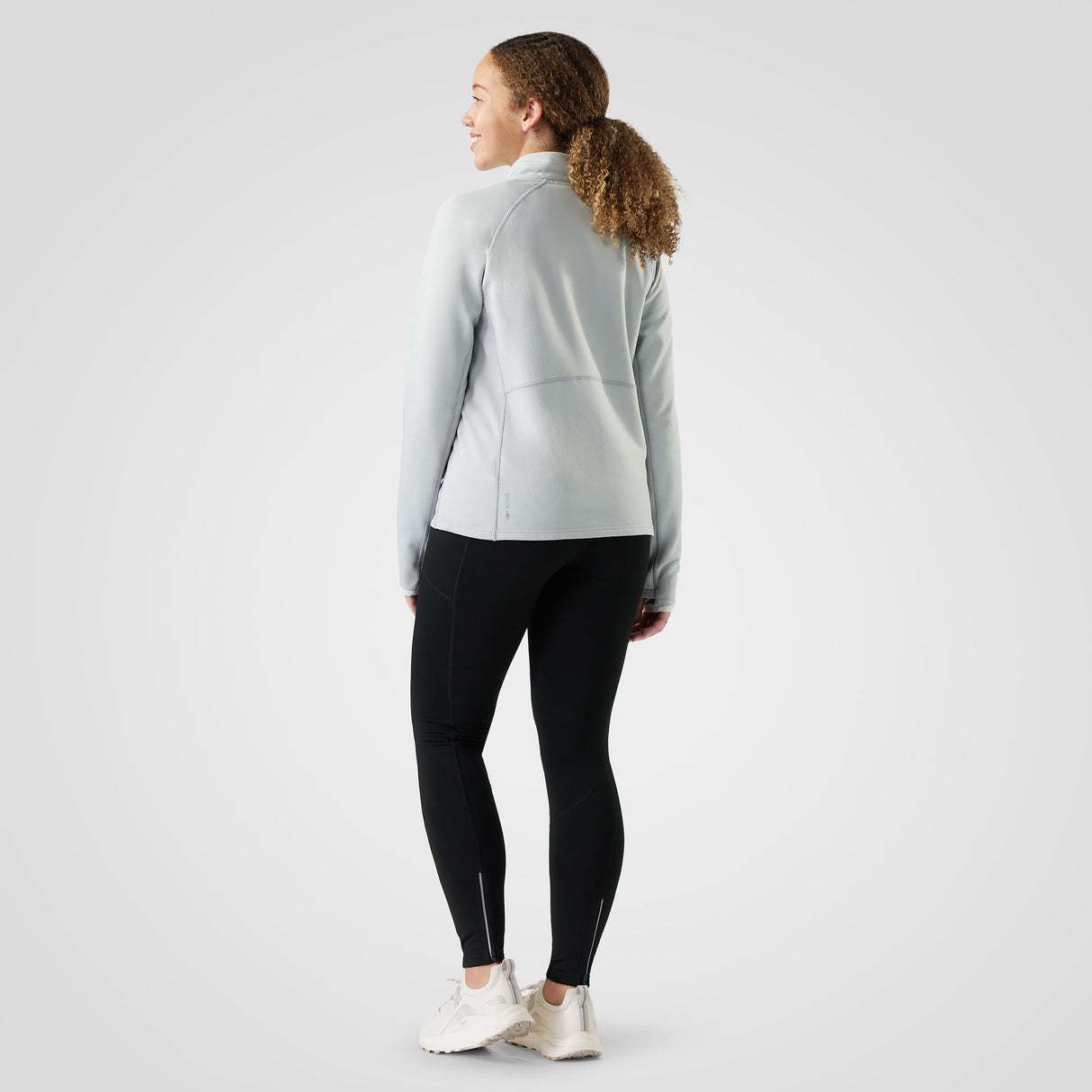 Smartwool Womens Active Fleece Wind 1/2 Zip Storm gray