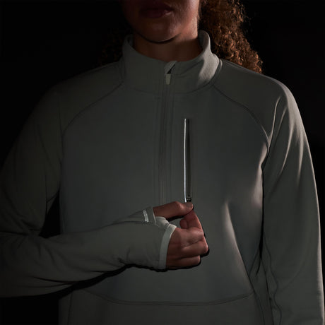 Smartwool Womens Active Fleece Wind 1/2 Zip Storm gray
