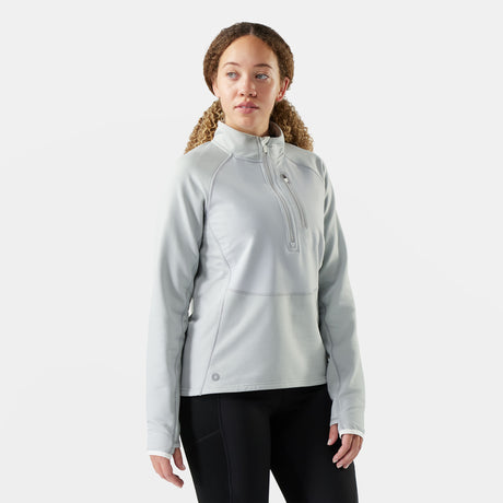 Smartwool Womens Active Fleece Wind 1/2 Zip torm gray / S