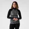 Smartwool Womens Classic Thermal Merino Base Layer 1/4 Zip Black deco floral
