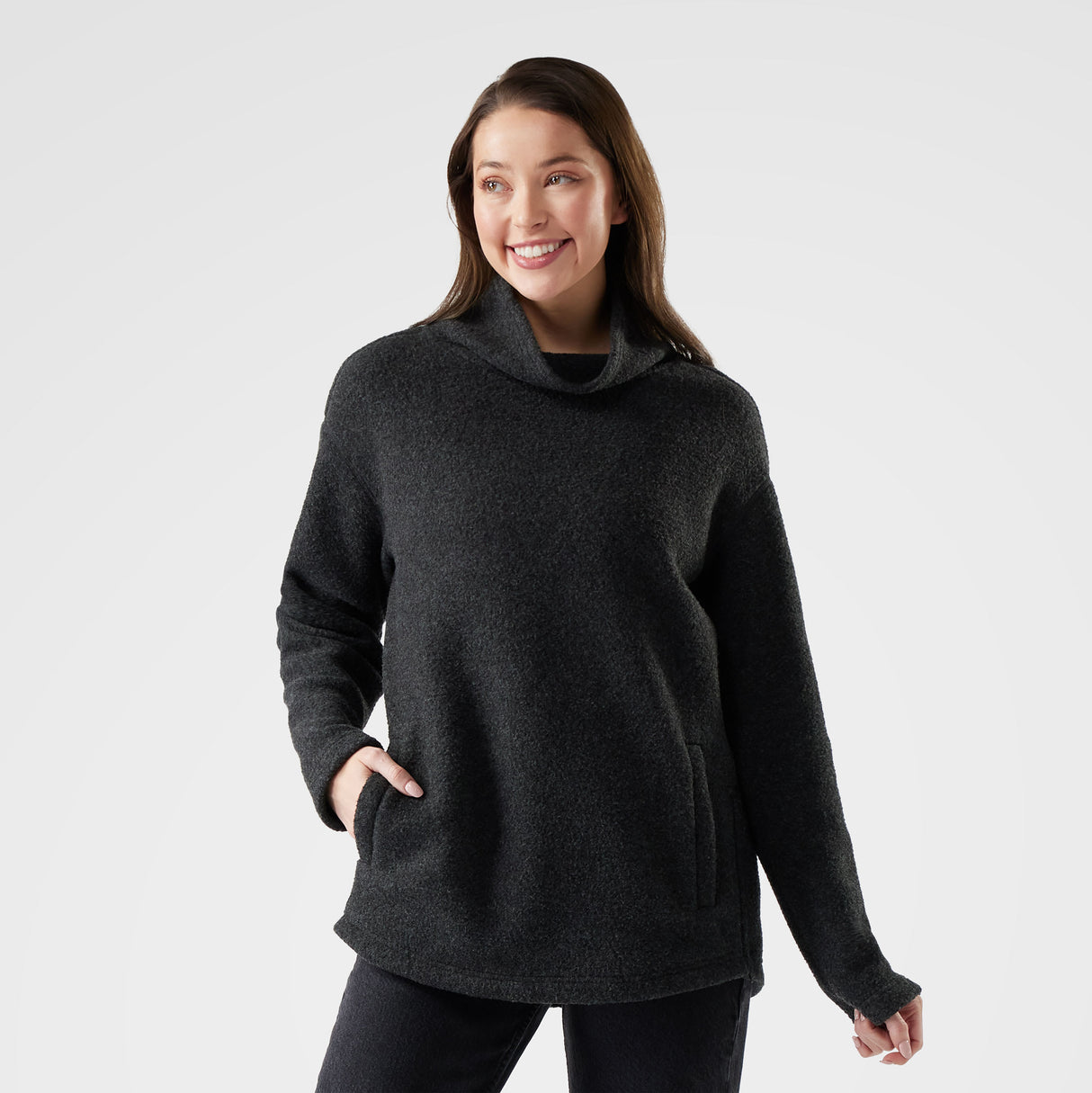 Smartwool Womens Second Cut Fleece Pullover Charcoal
