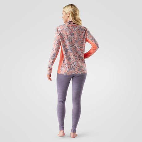 Smartwool Womens Classic Thermal Merino Mock Neck Coral reef floral