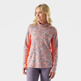 Smartwool Womens Classic Thermal Merino Mock Neck Coral reef floral