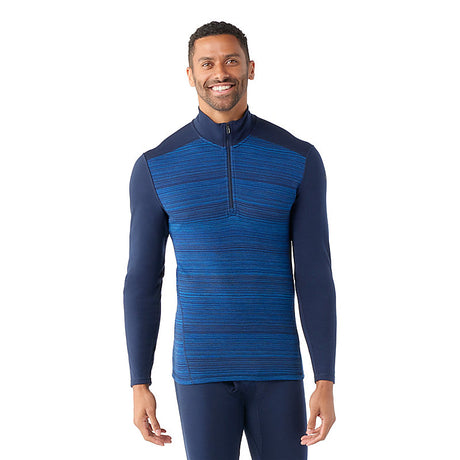 Smartwool Men's Classic Thermal Merino Base Layer 1/4 Zip Deepnavycolorshift