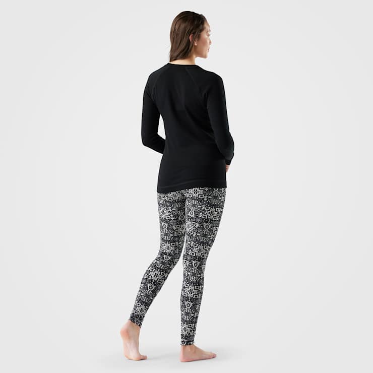 Smartwool Womens Classic Thermal Merino Base Layer Bottom Black deco floral