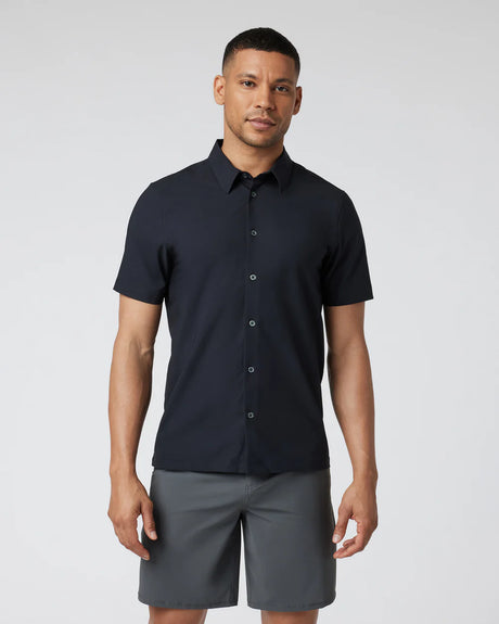Vuori Short Sleeve Manhattan Button Down - Black