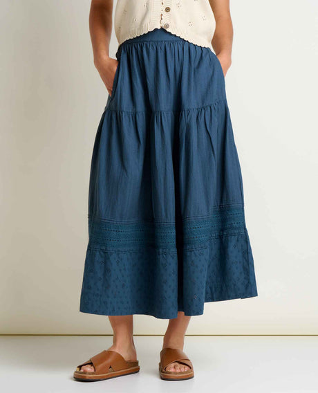 Toad Co. Womens Airscape Midi Skirt Midnight dobby