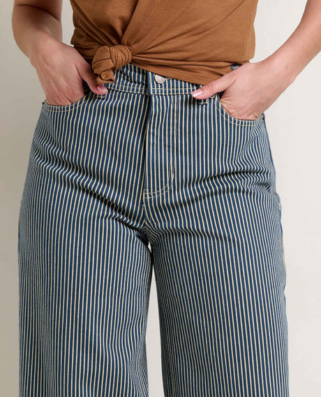 Toad Co. Womens Balsam Wide Leg Pant Midnight stripe