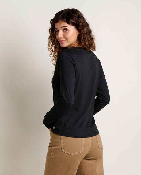 Toad Co. Womens Marley Long Sleeve V Tee True black