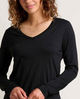 Toad Co. Womens Marley Long Sleeve V Tee True black