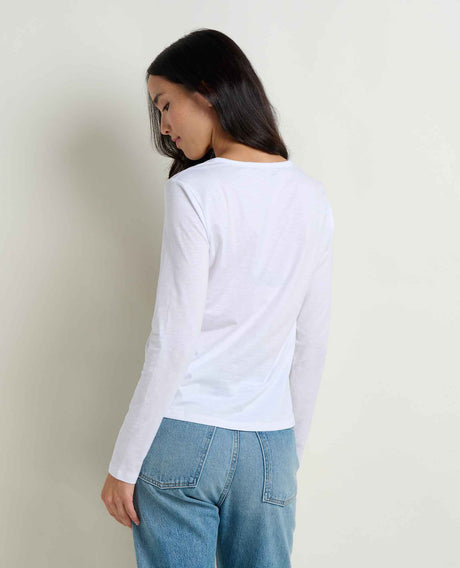 Toad Co. Womens Marley Long Sleeve V Tee True white
