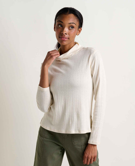 Toad Co. Womens Foothill Pointelle Long Sleeve T-neck Salt