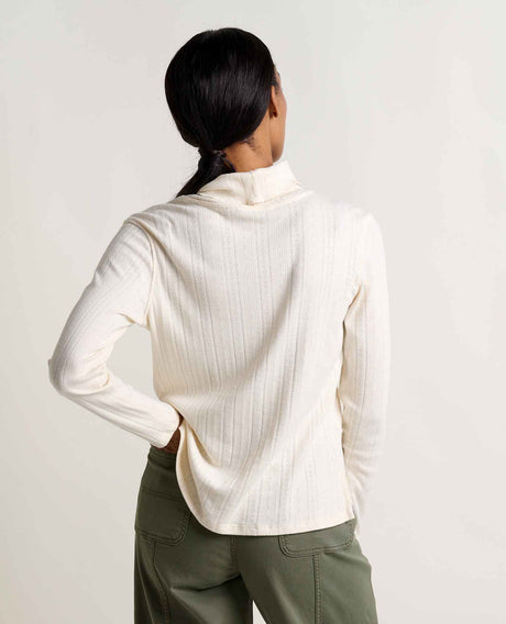 Toad Co. Womens Foothill Pointelle Long Sleeve T-neck Salt