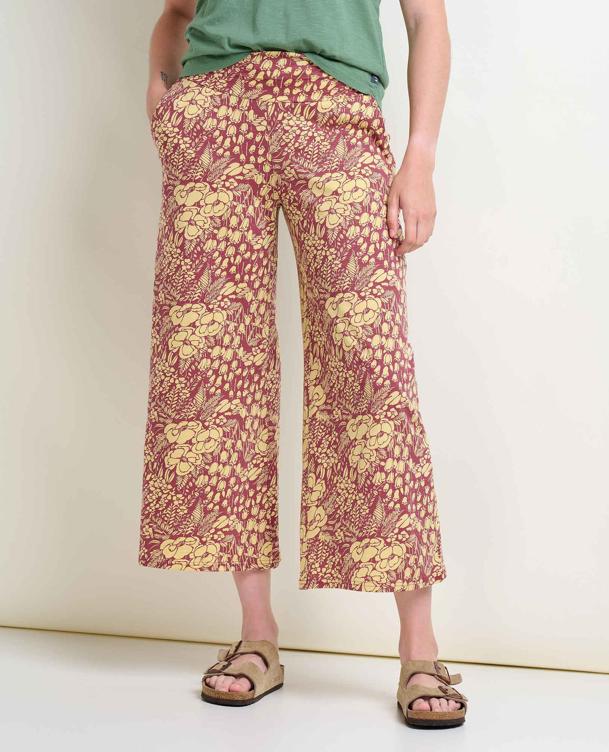 Toad & Co Chaka Wide Leg Pant - Purple Agate Garden Print Purple Agate Garden Print