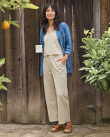 Toad & Co Taj Hemp Wide Leg Pant - Barley Railroad Stripe