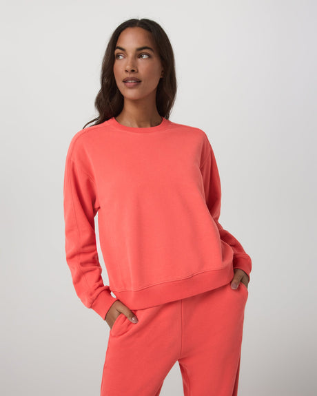 Vuori Womens Sedona Seams Crew Bright coral