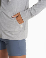 Vuori Women's Halo Performance Hoodie 2.0 - Pale Grey Heather Pale Grey Heather