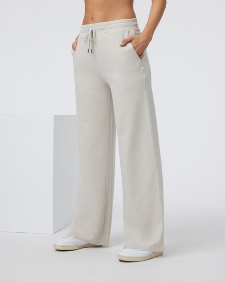 Vuori Halo Essential Wideleg Pant - Ecru Heather Ecru Heather