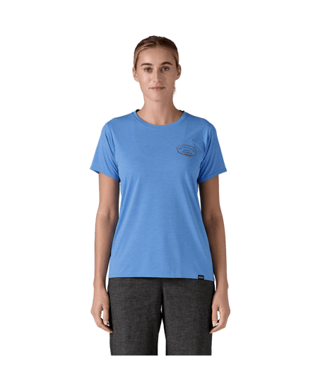 Patagonia W's Capilene Cool Daily Graphic Shirt - Lands - Clean Climb Roots / Abundant Blue X-Dye
