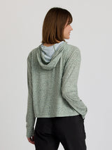 Free Fly Apparel Womens Elevate Lightweight Hoodie - Drifter Print / Desert Sage