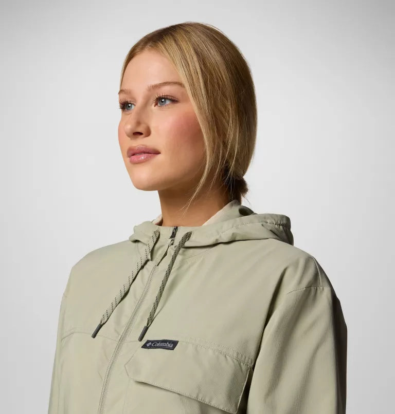 Columbia Womens Skien Valley Hooded Long Sleeve Shirt - Safari