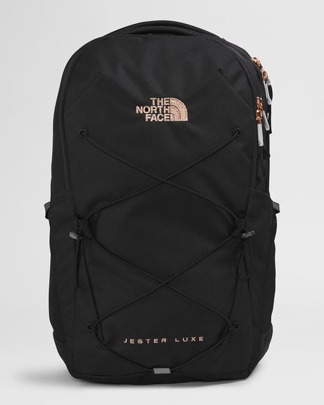 The North Face Women`s Jester Luxe Pack, Tnf Black Heather/burnt Coral Metallic Tnf blk/brnt/cor/met