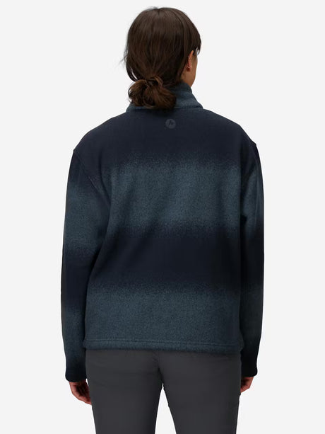 Marmot Womens Heavyweight Drop Line Printed Fleece 1/2 Zip Thunderhead ombre