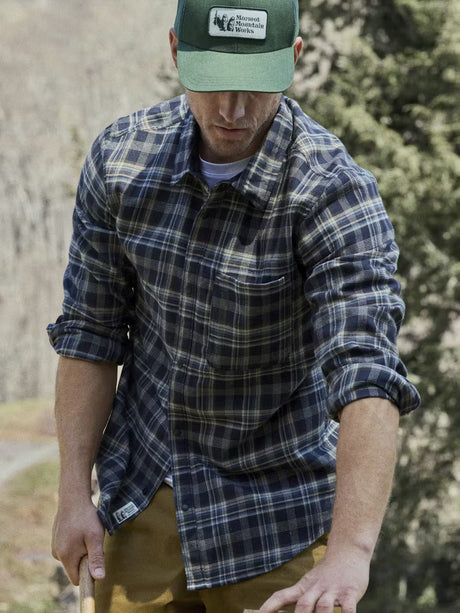 Marmot Mens Stonepeak Lightweight Performance Flannel Long Sleeve Black