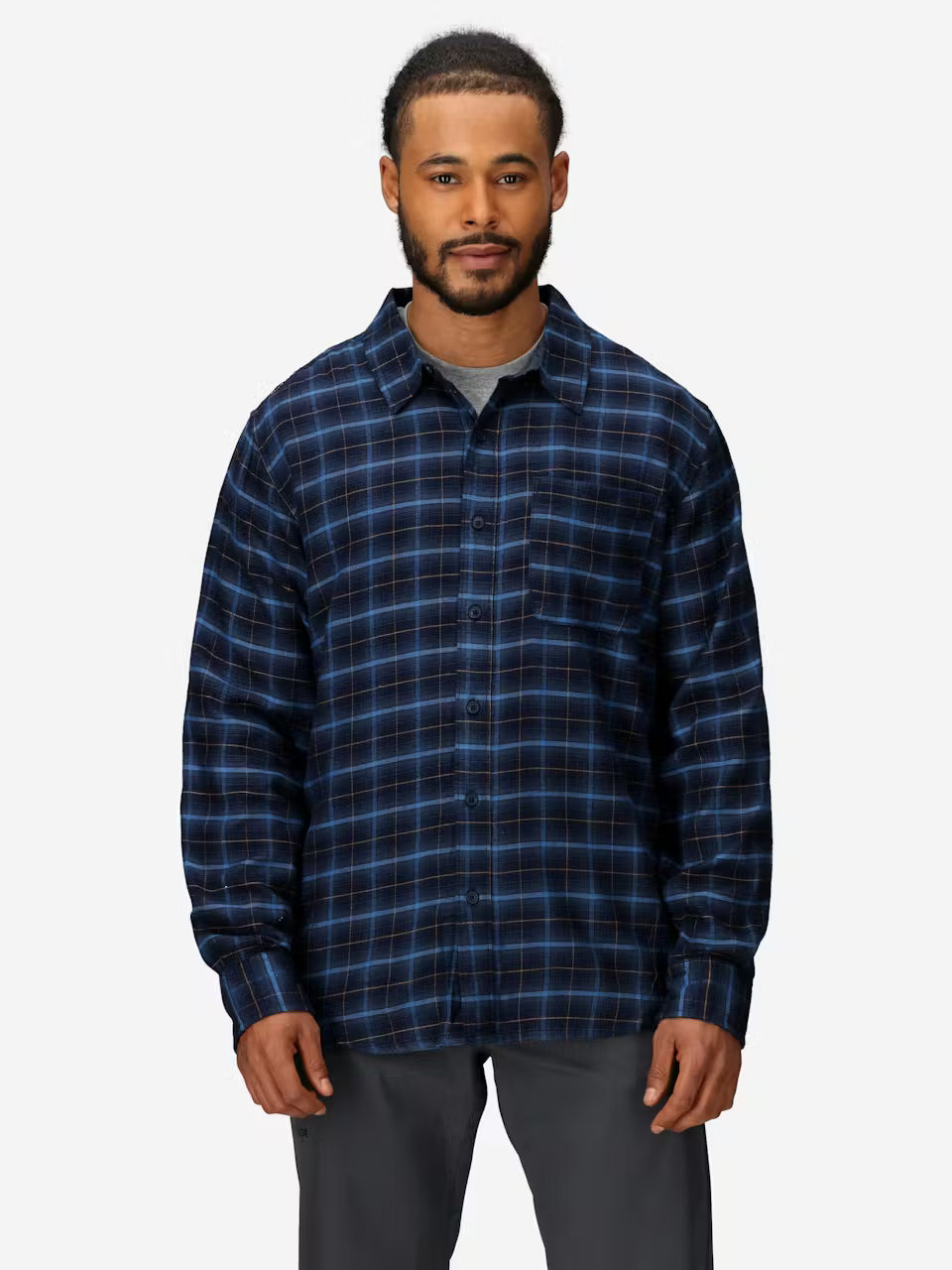 Marmot Mens Rush Creek Lightweight Flannel Long Sleeve Arctic navy
