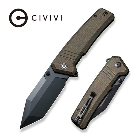 Civivi Bhaltair Knife, Green Burlap Micarta/black Burlap/blk