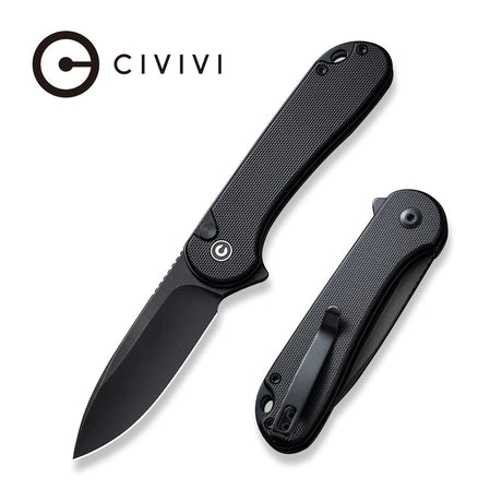 Civivi Button Lock Elementum Ii Knife, Black G10/black Blk/stnewsh