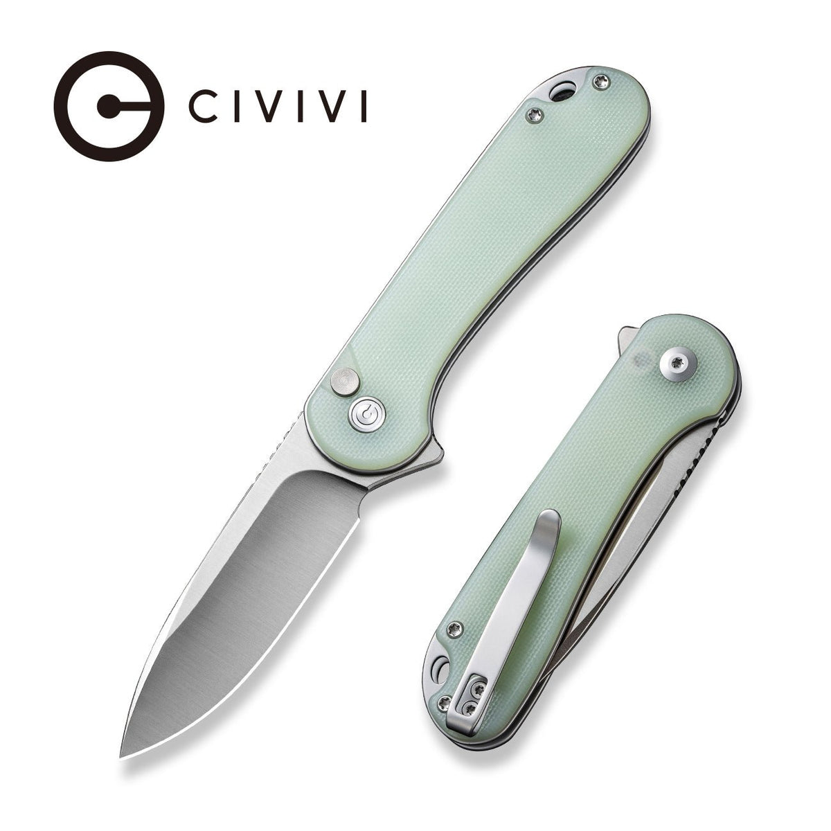 Civivi Button Lock Elementum Ii Knife, Jade/satin Jade/satin