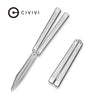 Civivi Dracolisk Butterfly Knife Trainer, Bare Aluminum/satin Silver