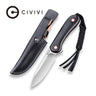 Civivi Fixed Blade Elementum Knife, Black-red Contoured G10/satin Blk red/satin