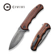 Civivi Mini Praxis Knife, Guibourtia Wood/damascus Wood/dmscs