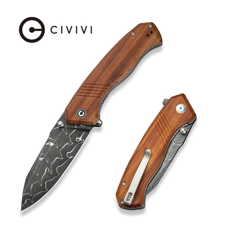 Civivi Placoid Knife, Guibourtia Wood/damascus Dmscs/wood