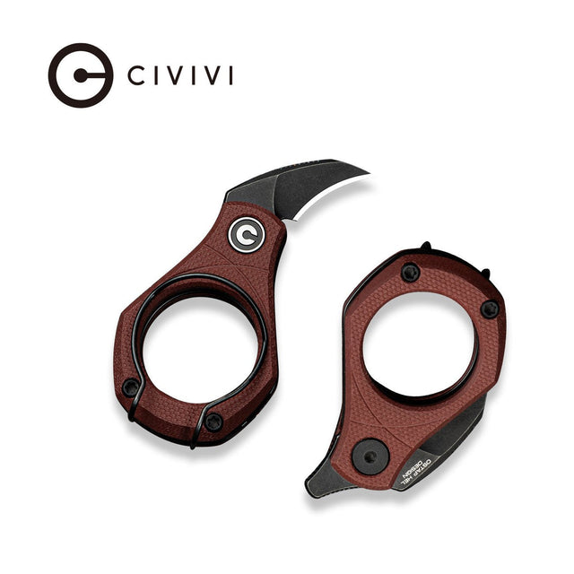 Civivi Pyrus Knife, Burgundy G10/black Brgndy/blk
