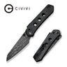 Civivi Vision Fg Knife, Black Canvas Micarta/damascus Blk/dmscs