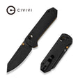 Civivi Yonder Knife, Black Burlap Micarta/black Blk/blk