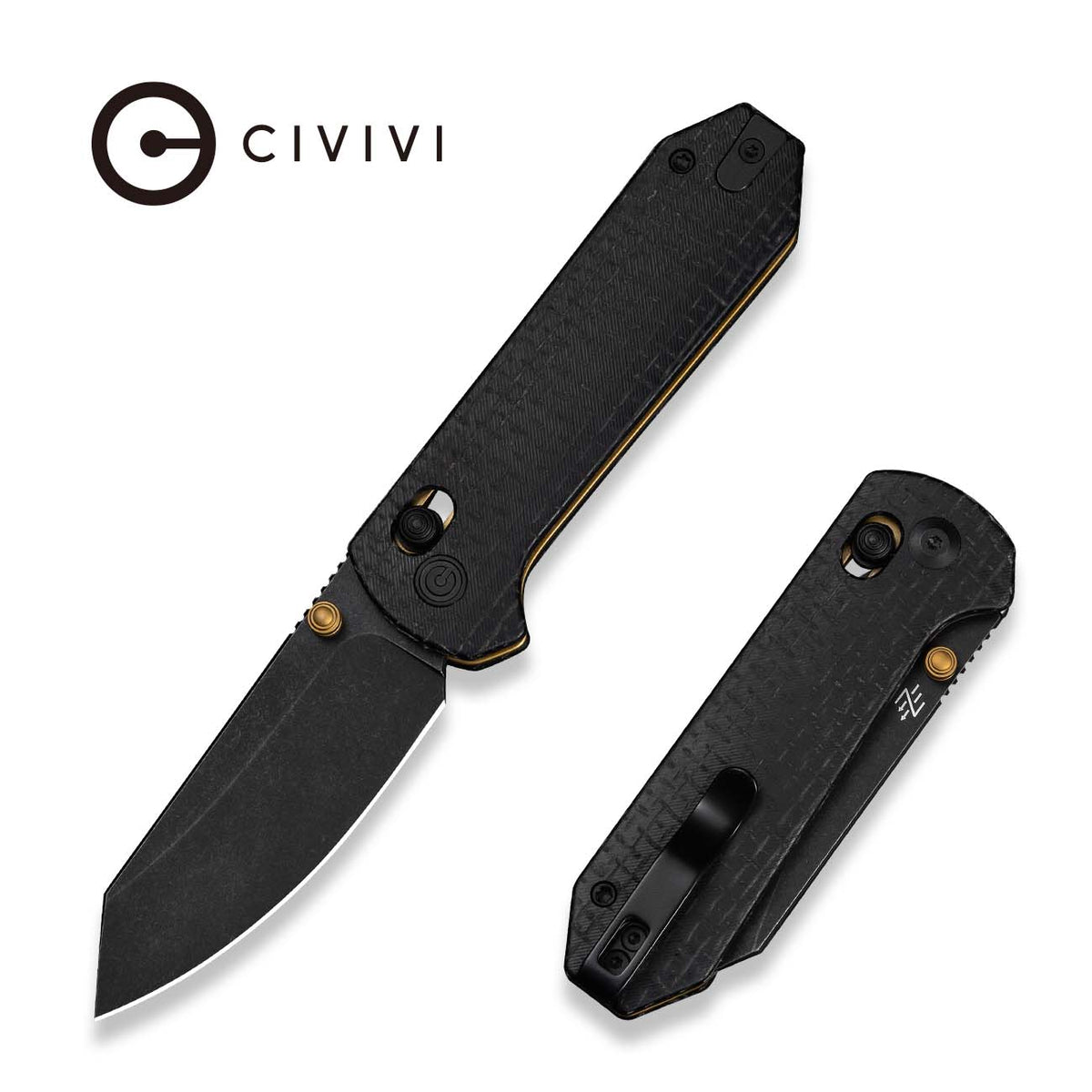 Civivi Yonder Knife, Black Burlap Micarta/black Blk/blk