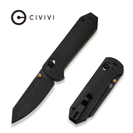 Civivi Yonder Knife, Black Burlap Micarta/black Blk/blk