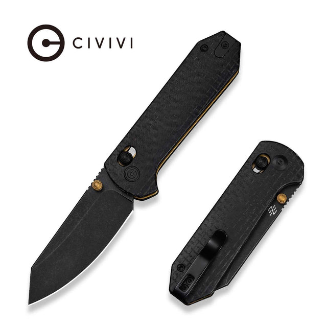 Civivi Yonder Knife, Black Burlap Micarta/black Blk/blk