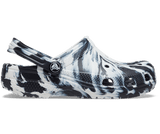 Crocs Kids' Classic Marbled Clog - Black/White Black/White