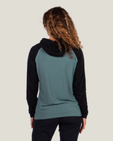 Belong Designs Womens Core Traverse Tek Hoodie Green block